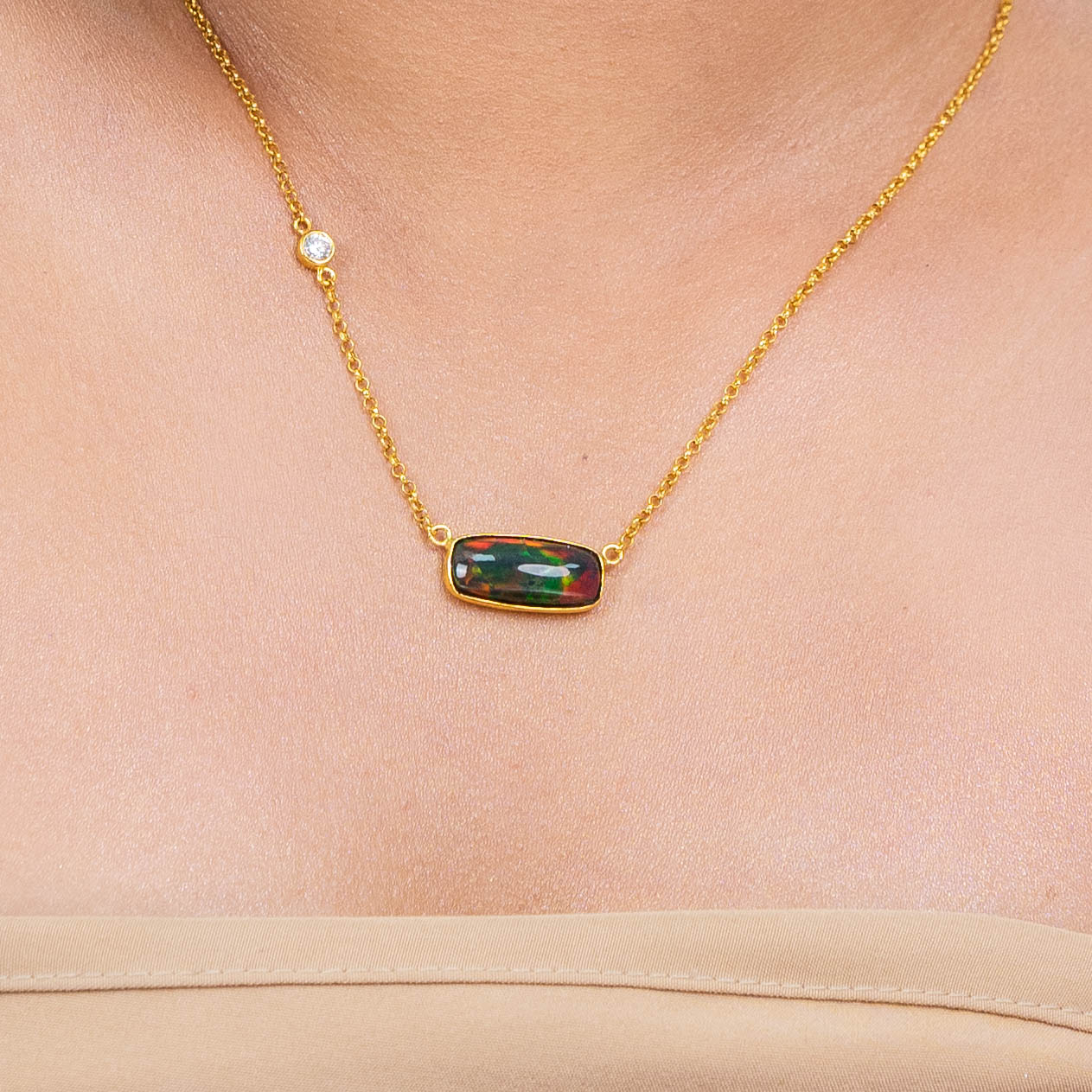 Black Fire Opal Necklace - Image 3